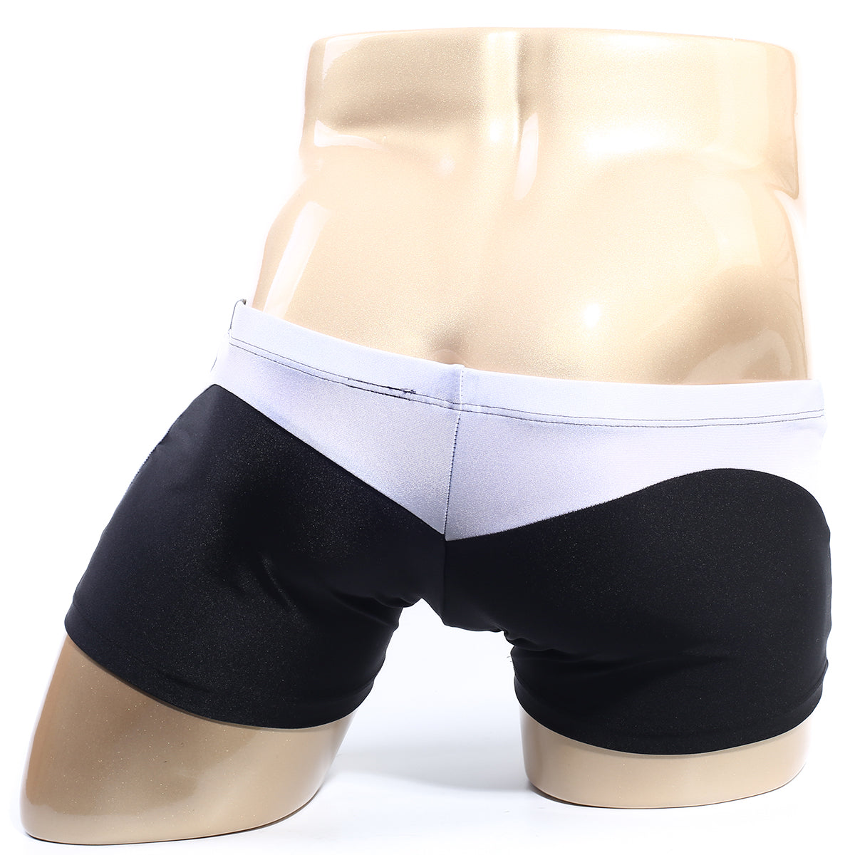 Black and white boxer briefs with sleek modern design from MetroMaleWear ultra square cut black silver 4995-21 collection