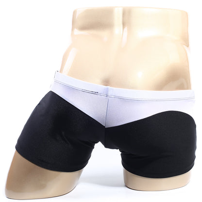 Black and white boxer briefs with sleek modern design from MetroMaleWear ultra square cut black silver 4995-21 collection