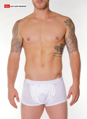 Go Softwear 2027 Herren-Boxershorts mit herausnehmbarem Schrittpolster – Weiß