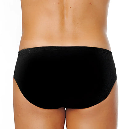 Black low rise brief underwear with smooth seamless design from papi assorted 5 pack size m