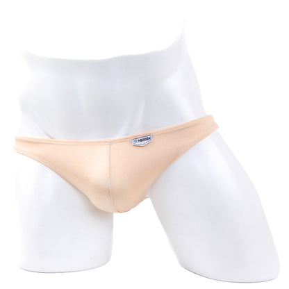 Beige cotton briefs with a small white waistband label from metromalewear asian jock strap gold 5001-21 collection
