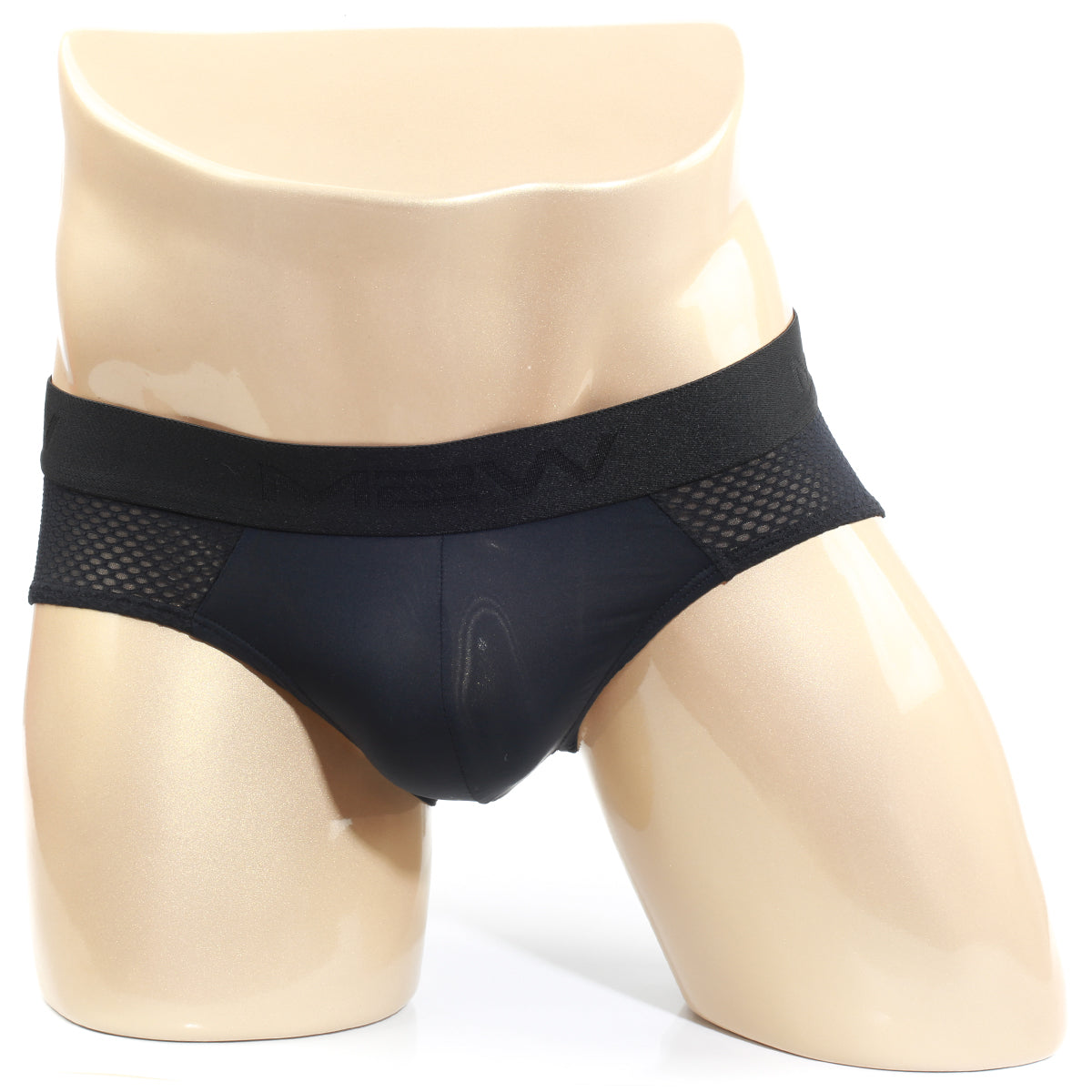 MetroMaleWear matrix brief black 5003-50 men’s briefs with solid waistband and breathable mesh side panels