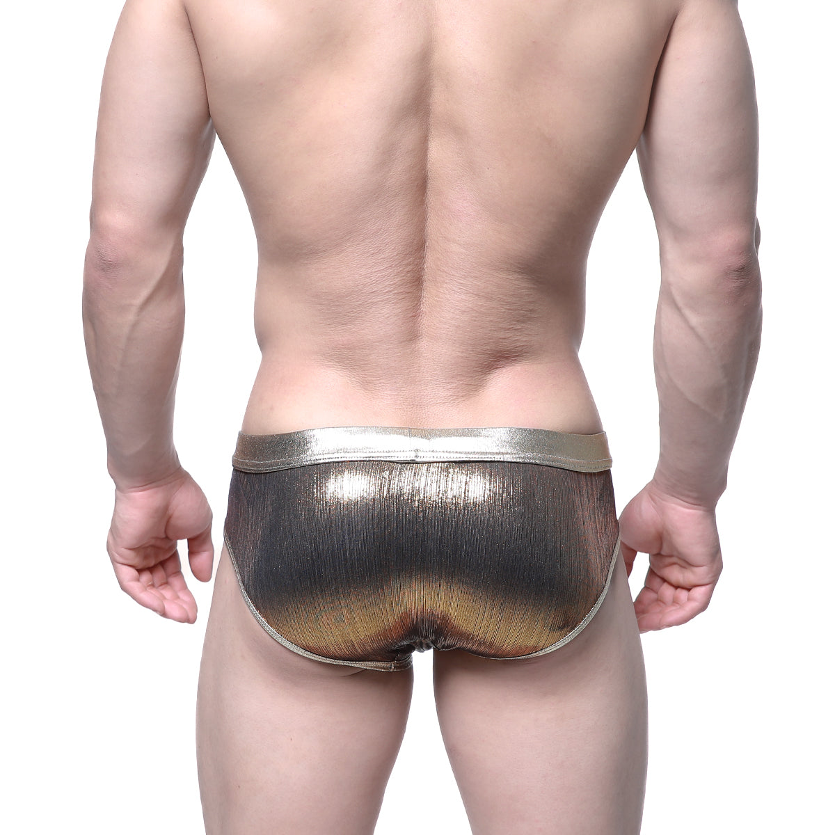 MetroMaleWear GLOSS brief gold 5003-53 shiny metallic gold and silver gradient sleek modern design briefs