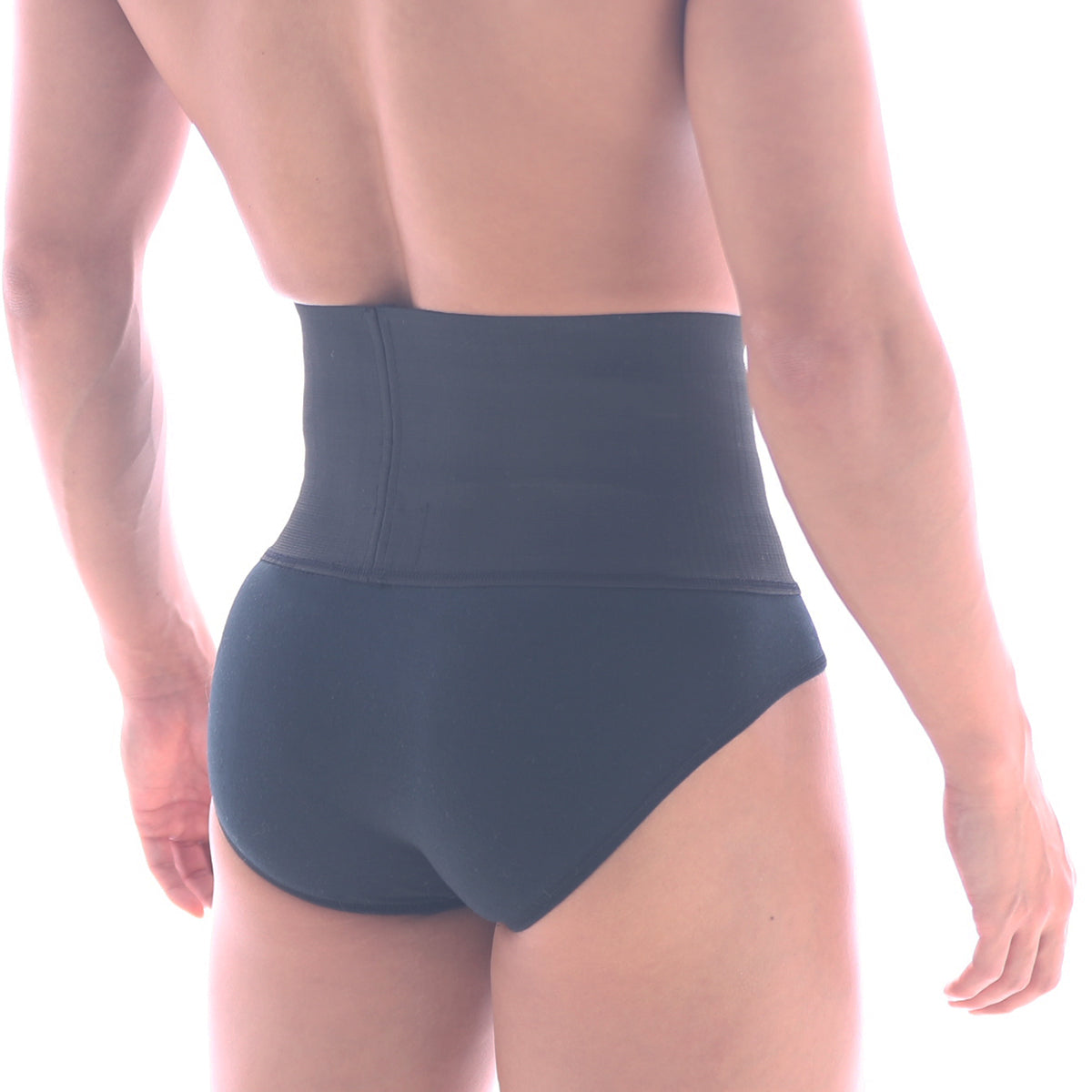 Dark gray metroMaleWear shaper hip brief black 5003-80 with high-waisted smooth form-fitting design for men