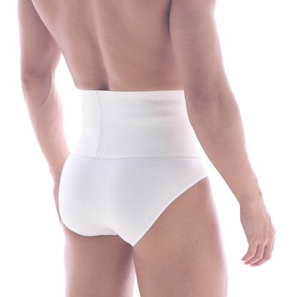 MetroMaleWear shaper hip brief white 5003-81 features white high-waisted briefs with a smooth form-fitting design