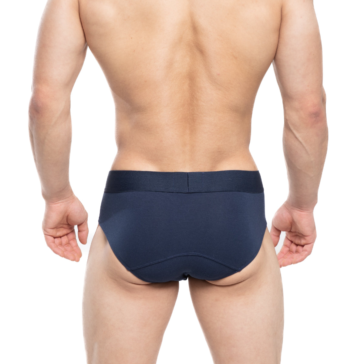 Navy blue MetroMaleWear Profundo Brief 5006-29 with smooth form-fitting fabric and wide elastic waistband