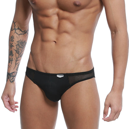 Black mesh metro malewear colorado jock strap tull 5011-30 with sleek form-fitting design and brand tag at waistband
