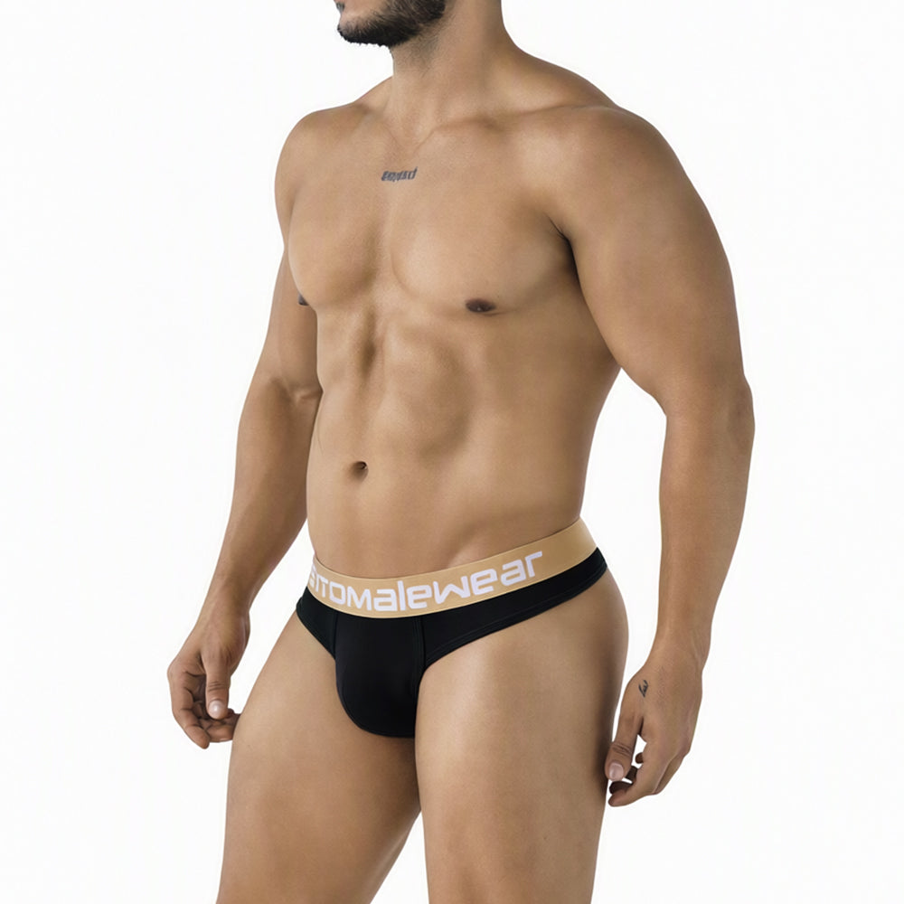 MetroMaleWear (M2W) Herren-Thong Principal Schwarz 5012-20