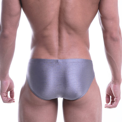 Silver textured briefs metal gray metro male wear vasco hip brief made from comfortable fabric