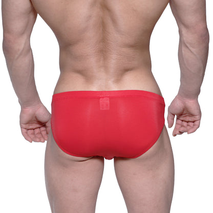 MetroMaleWear Vasco hip brief red 5103-12 sleek form-fitting swim trunks with smooth glossy finish