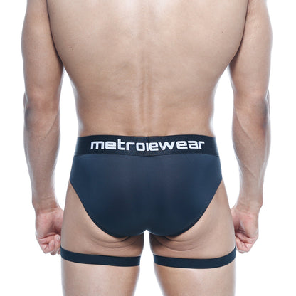 MetroMaleWear garter hip brief black 5103-21 with snug fit and elastic waistband for comfortable metrowear style