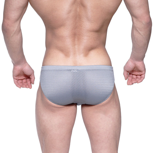 Metro male wear vasco hip brief gray mesh 5103-42 gray mesh briefs with a subtle textured pattern