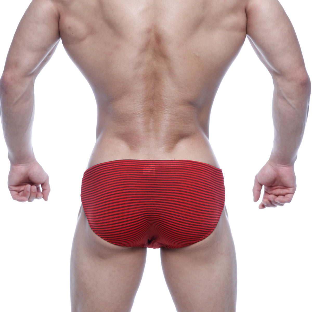 Red striped metro male wear vasco hip brief with textured ribbed fabric for comfortable everyday wear