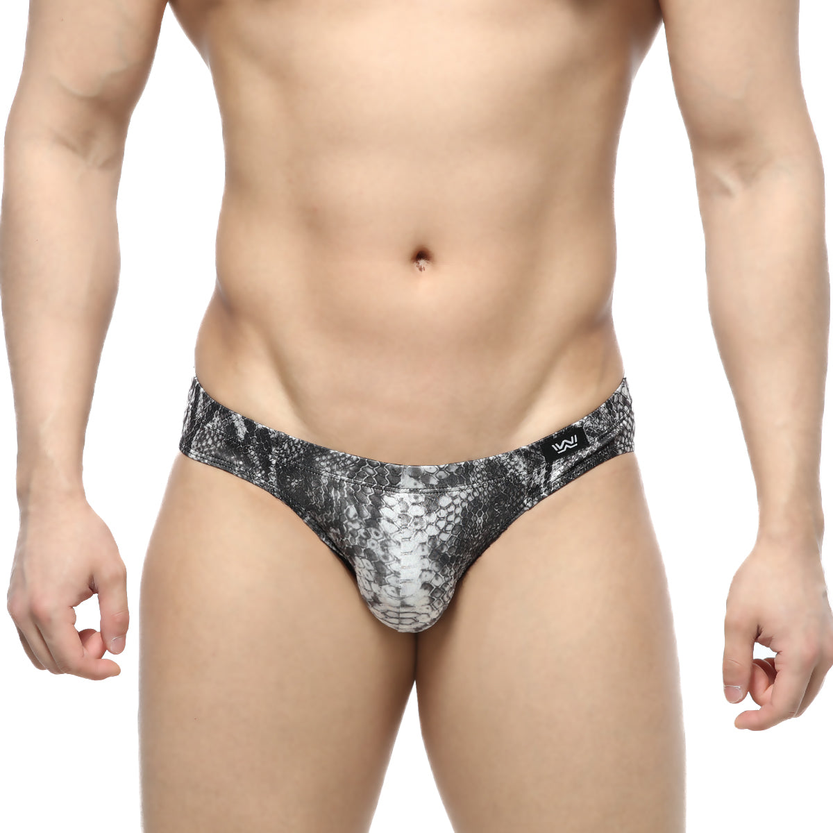 MetroMaleWear Culebra Bikini 5103-84 black and white snake-skin patterned sleek form-fitting men’s briefs
