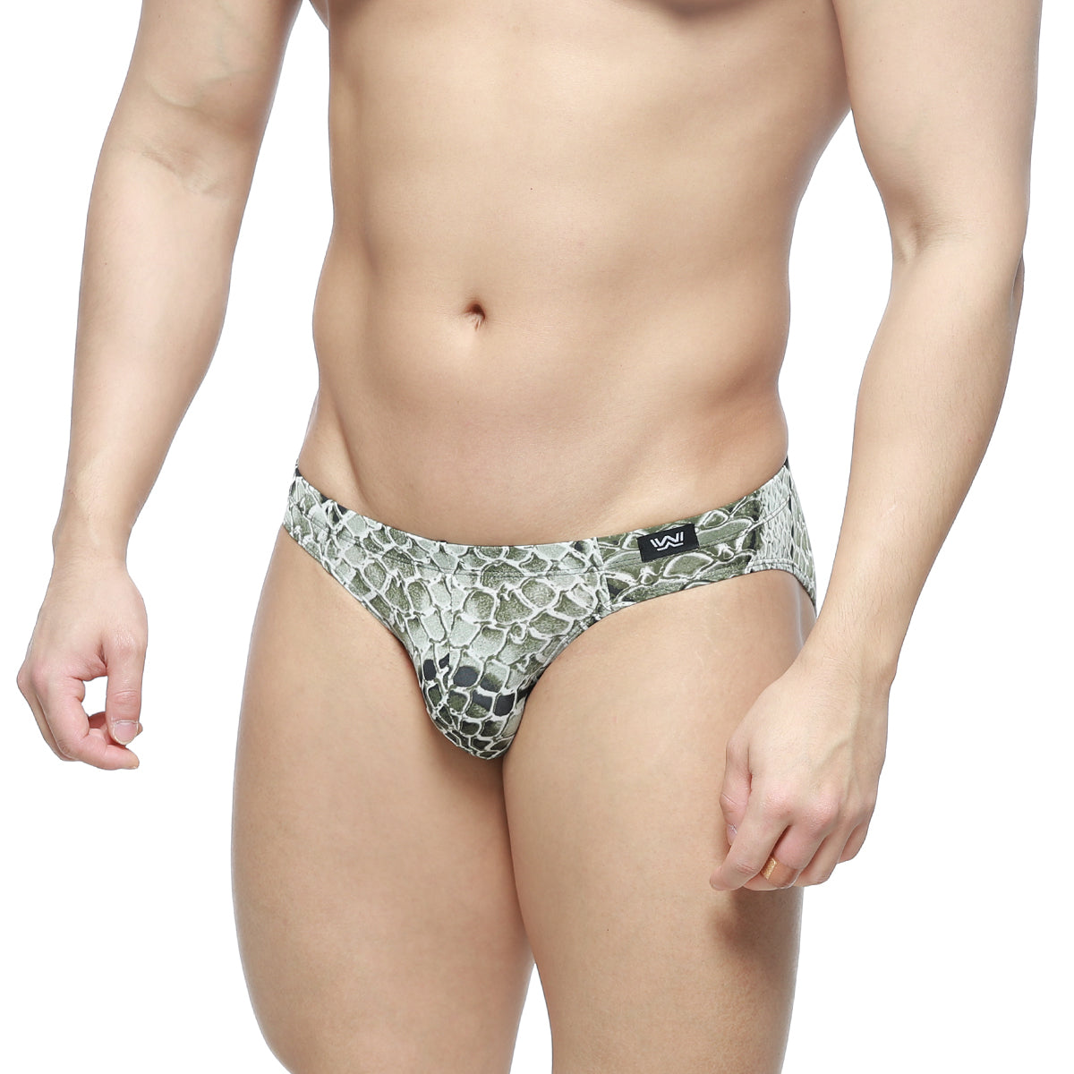 MetroMaleWear wild bikini 5103-95 men’s briefs with snake-print pattern in metallic silver and black design