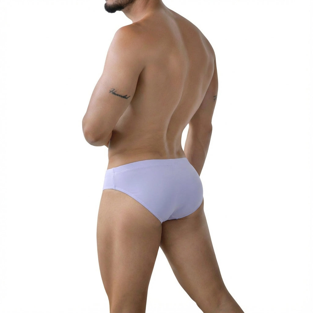 MetroMaleWear lilac bikini briefs with a smooth form-fitting design in light purple for comfortable daily wear