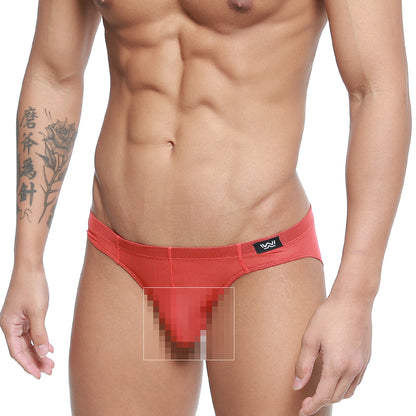 Red athletic briefs with a black logo waistband from MetroMaleWear Tull Rojo Bikini 5103-M13 product line