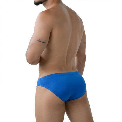 Bright blue form-fitting swim trunks metro male wear shine royal blue bikini 5103-m18 for swimming and beachwear