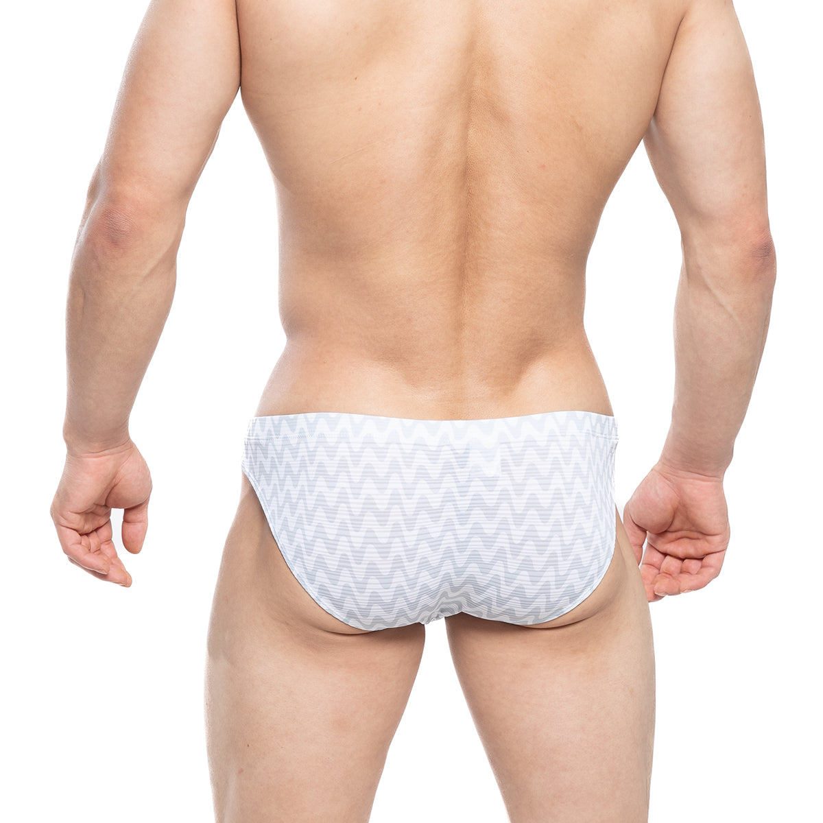 White briefs with subtle gray zigzag pattern from MetroMaleWear Senal Bikini white 5103-M44 collection