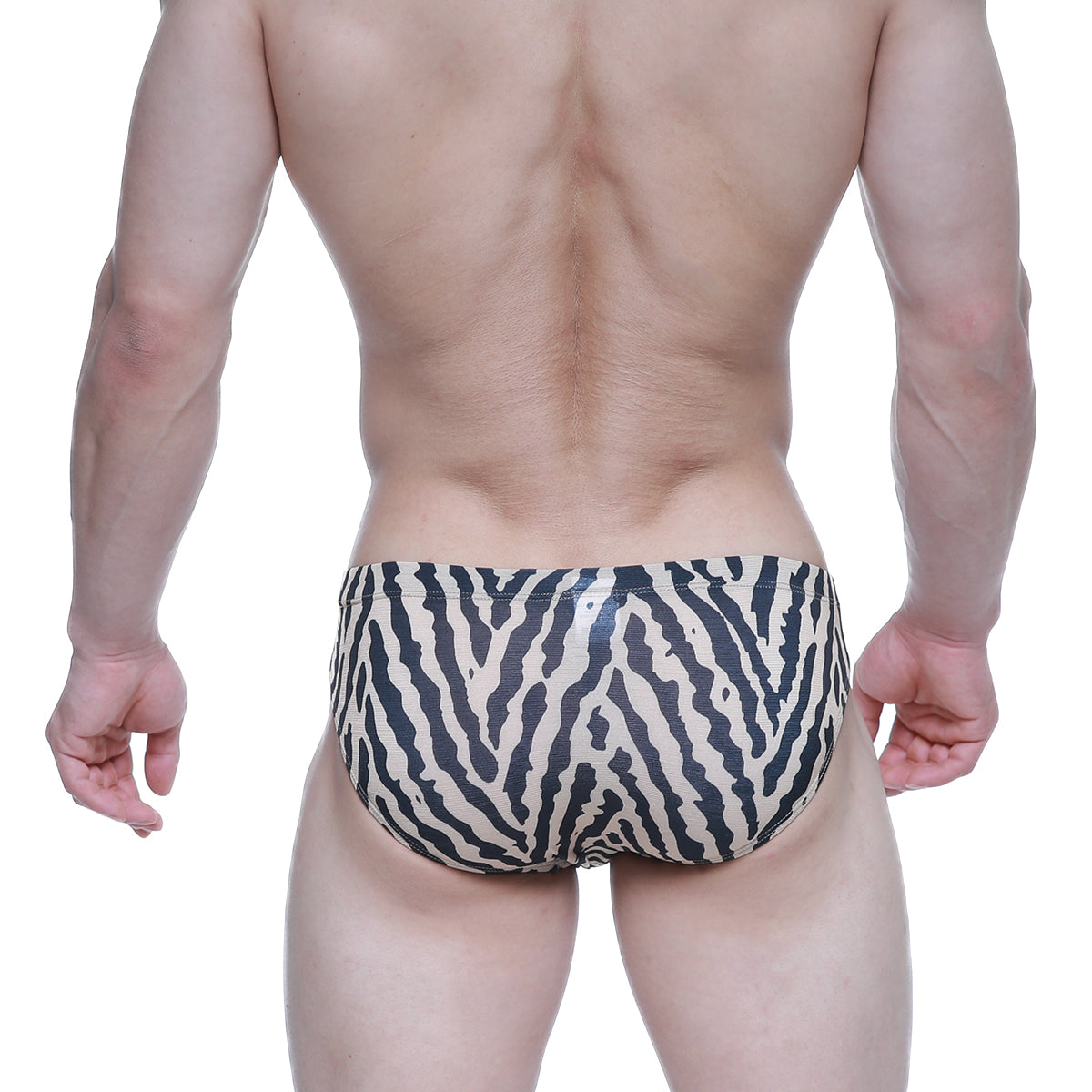 Black and white zebra-striped swim trunks from metromalewear leopard bikini beige 5103-m64 collection