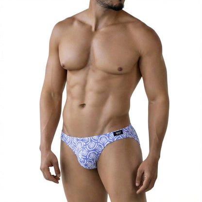MetroMalewear celadon bikini 5103-M79 blue and white patterned men’s briefs with sleek modern design