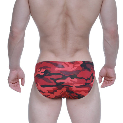Metro malewear urban camo bikini 5103-m90 red and black camouflage swim trunks designed for comfortable beachwear