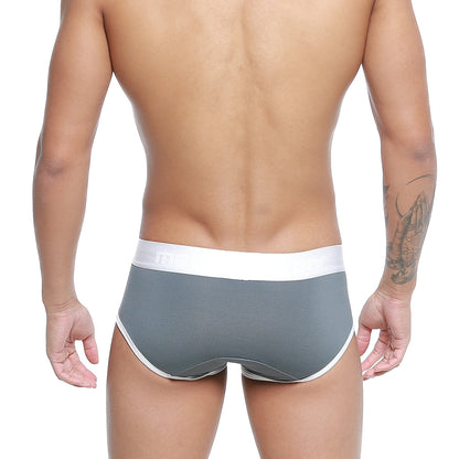 Metro malewear cairo brief gray 5106-11 textured gray briefs with white elastic waistband and trim