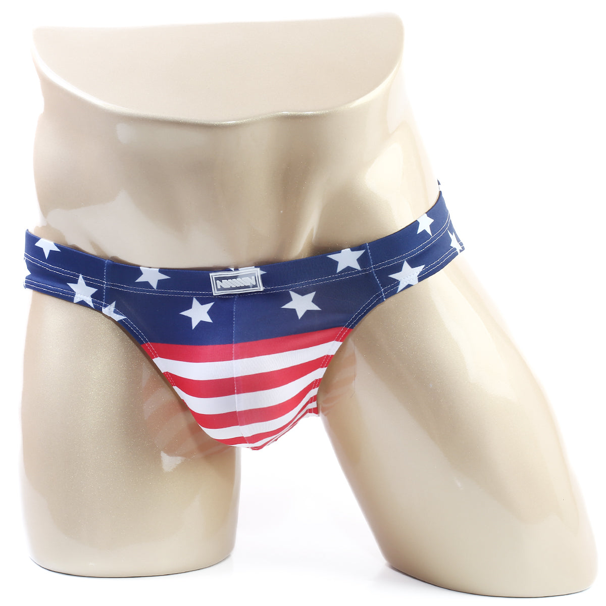 MetroMaleWear Colina bikini patriot 5144-90 men’s briefs with glossy fabric in blue red and white American flag design