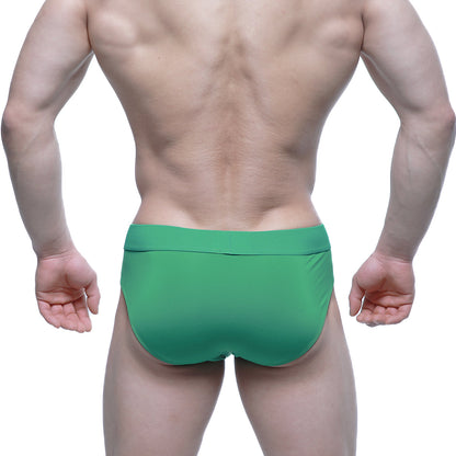 Metro male wear verde brief 5203-07 solid green smooth fabric briefs with a minimalist form-fitting design
