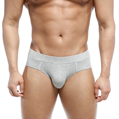 MetroMaleWear sencillo brief gray 5203-10 gray heathered cotton briefs with contoured design front view