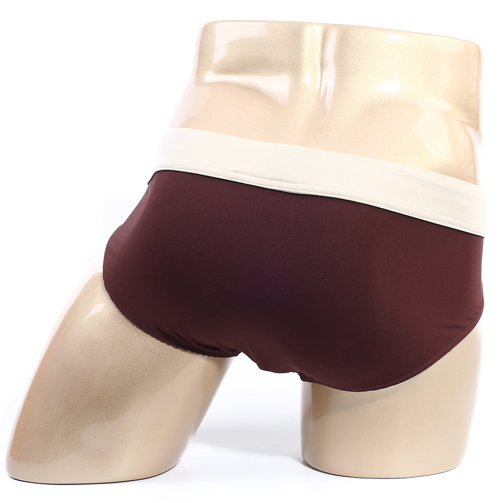Brown briefs with contrasting cream-colored waistband metro male wear deportivo brief espresso 5203-f23 front view