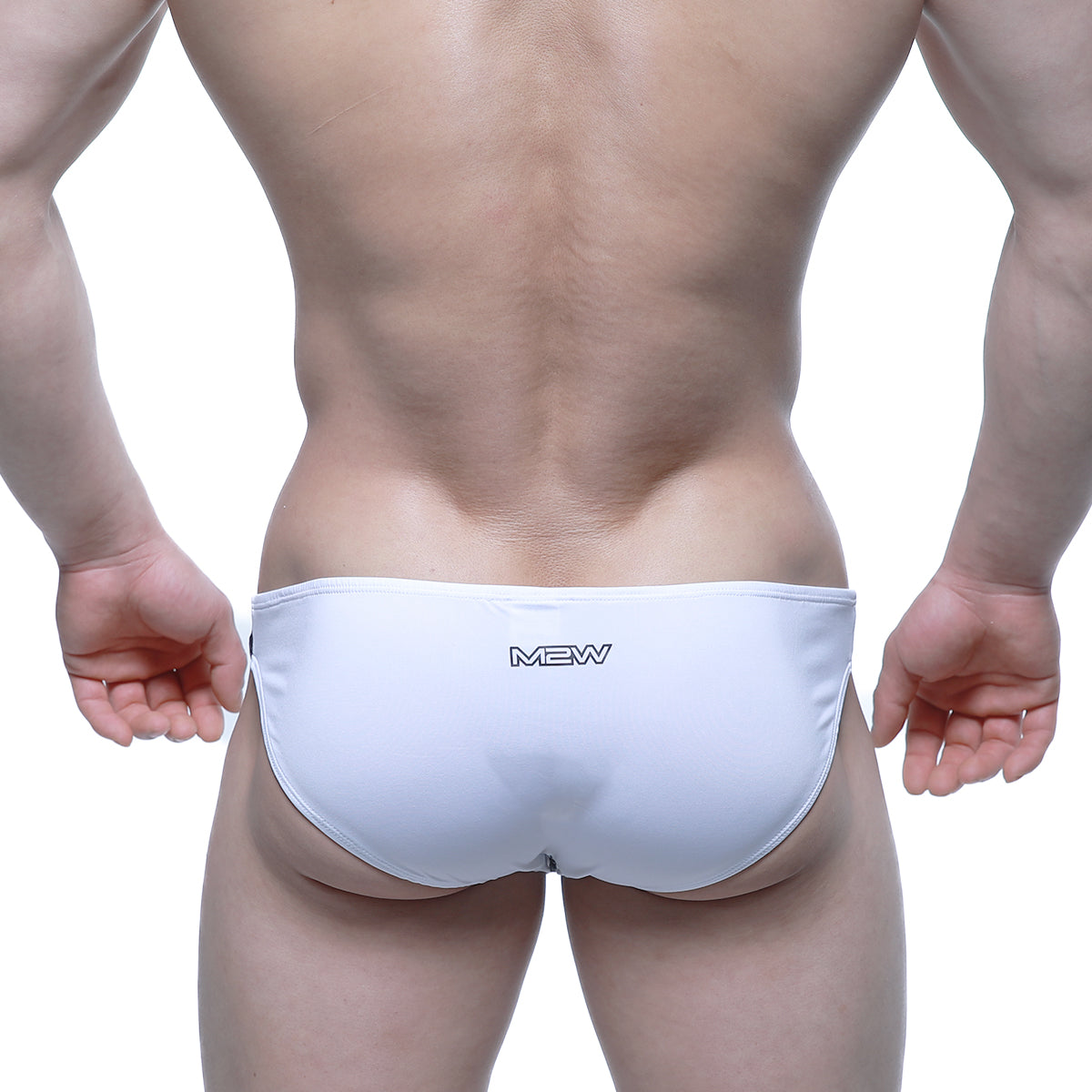 MetroMaleWear Alegria bikini white 5233-00 white mew brand swim trunks with sleek form-fitting design