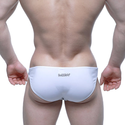 MetroMaleWear Alegria bikini white 5233-00 white mew brand swim trunks with sleek form-fitting design