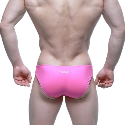 MetroMaleWear Alegria Bikini pink swim trunks with bright pink color and sleek form-fitting design for swimming