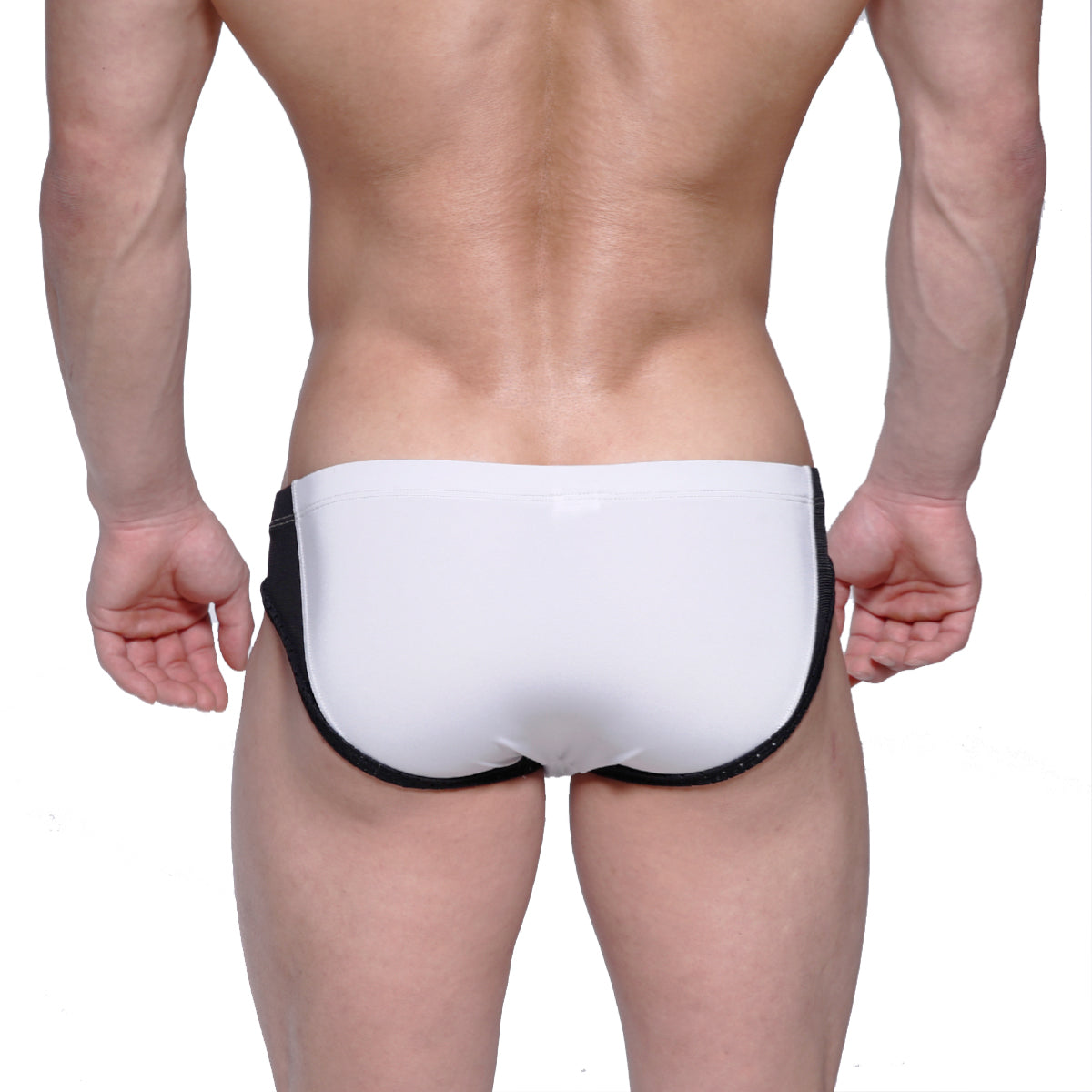 White briefs with black trim metro malewear lobo hip brief gray 5303-10 comfortable cotton blend underwear