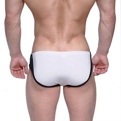 White briefs with black trim metro malewear lobo hip brief gray 5303-10 comfortable cotton blend underwear