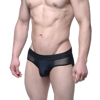 MetroMaleWear MW Brief Tull 5403-71 black briefs with sleek, form-fitting design and breathable mesh trim