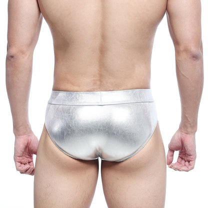 MetroMaleWear metal hip brief silver 5503-01 shiny silver metallic sleek form-fitting underwear brief