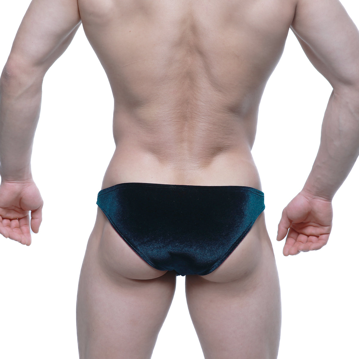 Dark teal velvet briefs metroMalewear sindbad bikini green 6003-53 showcasing soft velvet fabric and sleek design