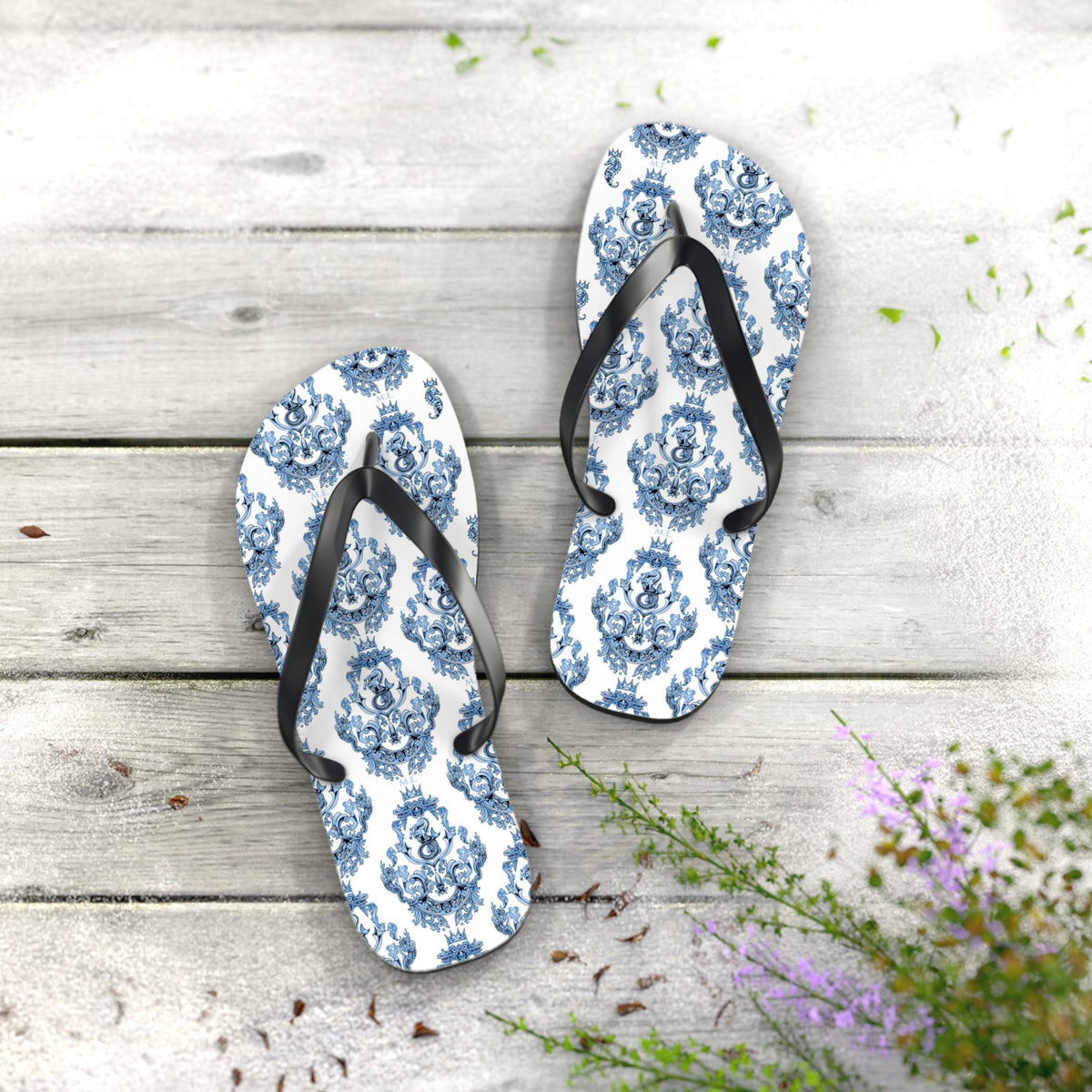 Maris Equi Men's Blue Baroque Flip-Flops