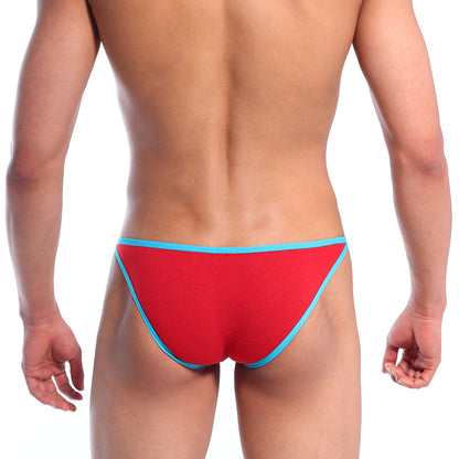 MetroMalewear freedom bikini crimson 6016-12 red and blue athletic briefs with a snug fit for active wear