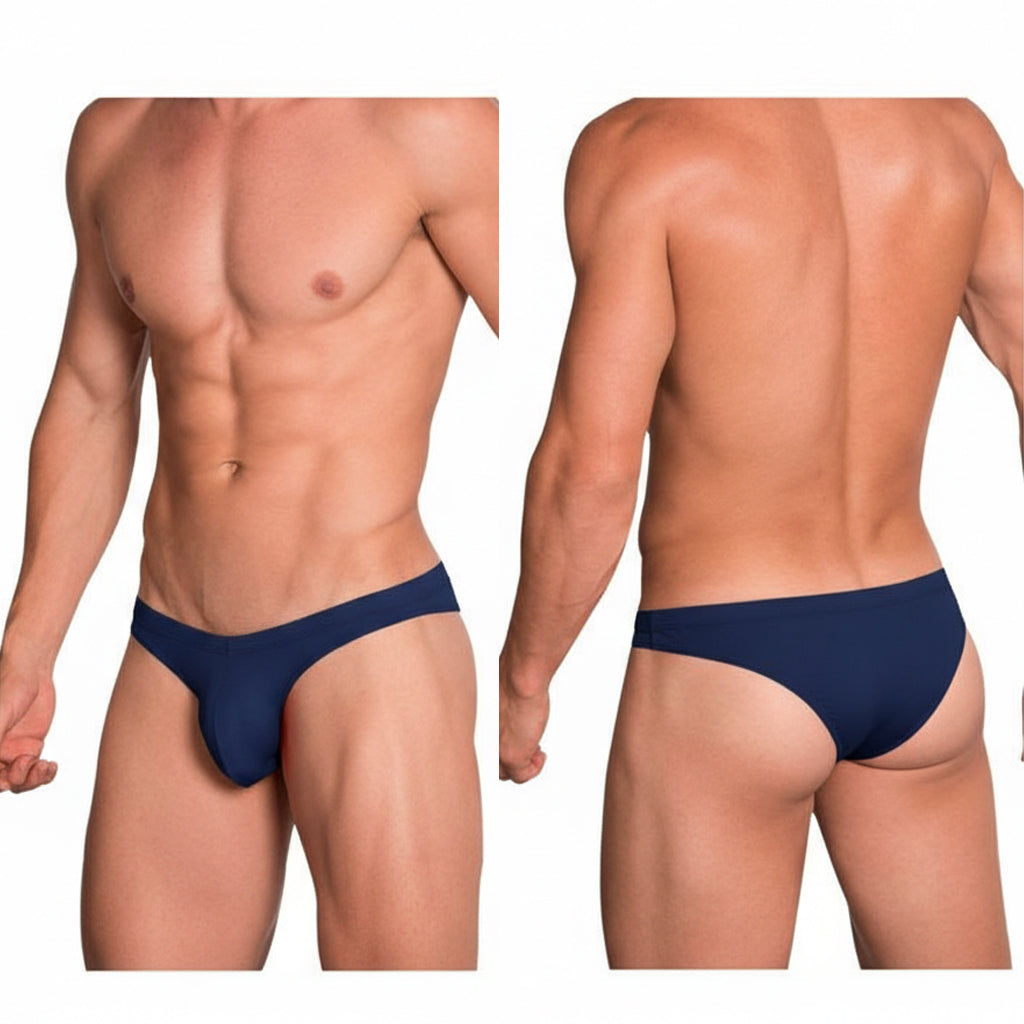 Navy blue metro malewear capri bikini briefs with smooth form-fitting fabric for comfortable daily wear