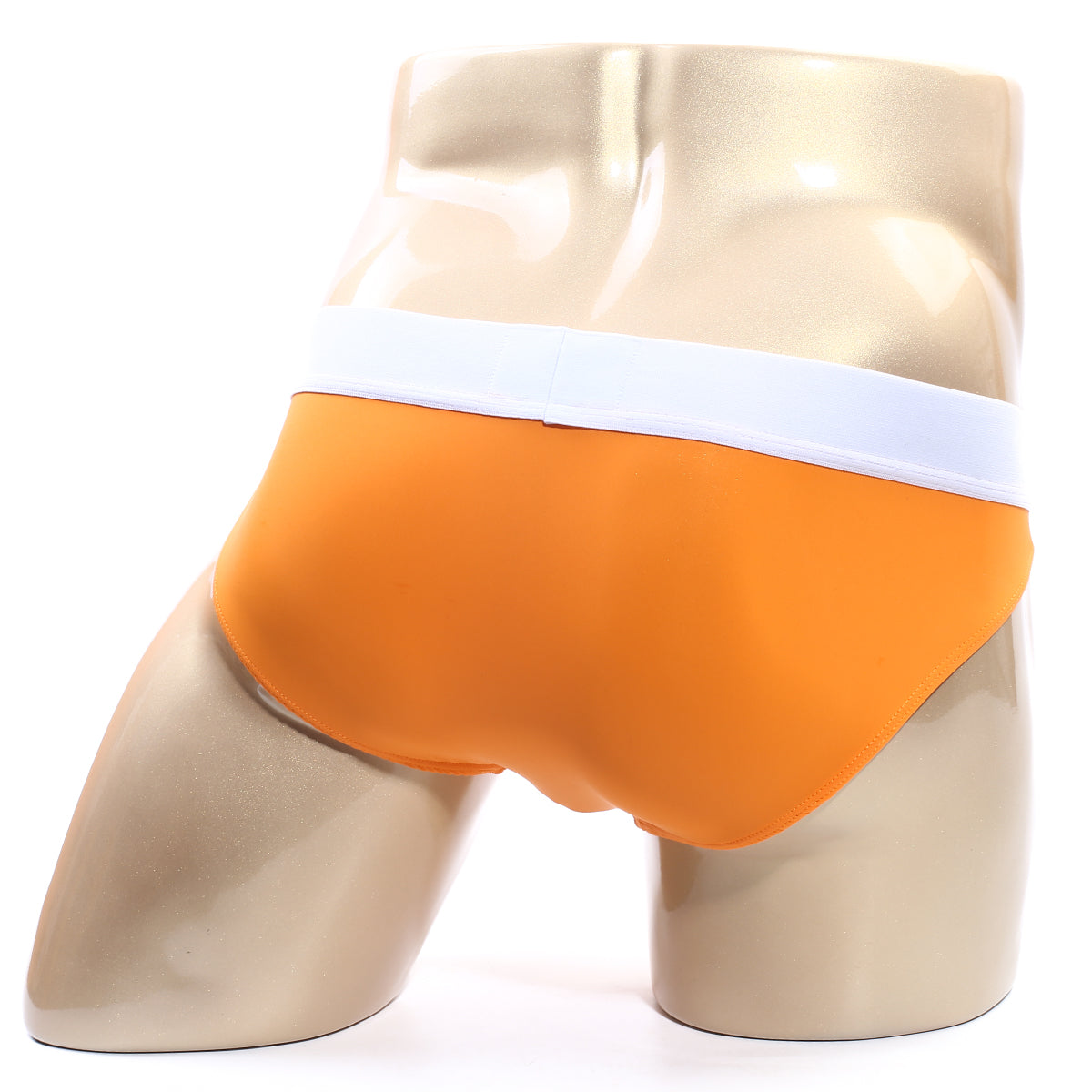 MetroMalewear flow brief orange with white waistband comfortable fit and breathable fabric for everyday wear