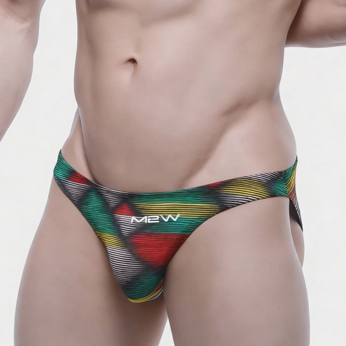 Metro male wear super lowrise bikini cebada 6115 80 colorful geometric patterned men’s briefs by m2w