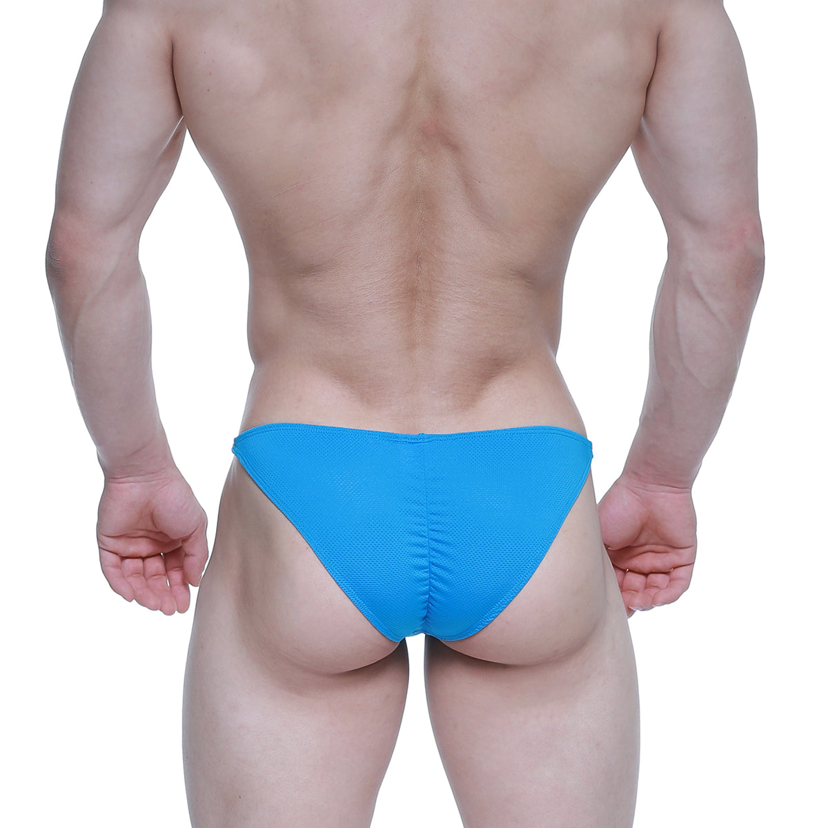 Metro male wear fantasy bikini blue 6116-08 bright blue textured fabric briefs front view