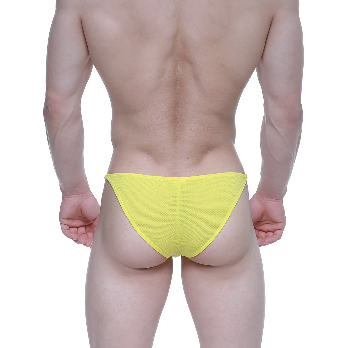 MetroMaleWear fantasy bikini yellow 6116-15 bright yellow textured fabric briefs for men