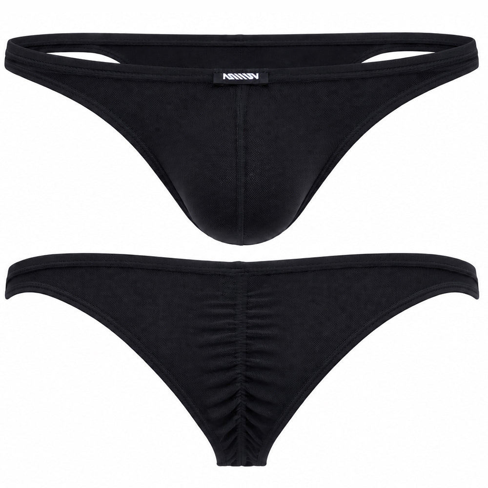 MetroMaleWear (M2W) Bikini fantaisie pour homme en tulle noir 6116-50