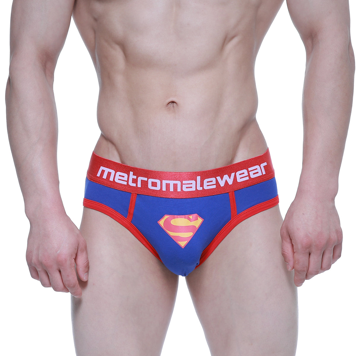 MetroMaleWear Superman brief 6125-18 in blue and red with yellow s logo on front for men