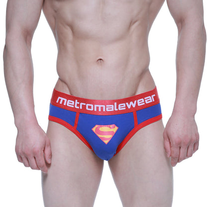 MetroMaleWear Superman brief 6125-18 in blue and red with yellow s logo on front for men