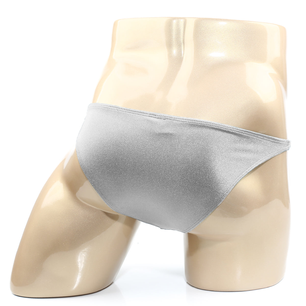 Silver metallic briefs metro male wear trozo bikini silver 6126 10 with smooth shiny fabric and sleek design